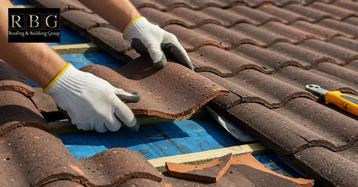How to Replace a Broken Roof Tile 4 Slide in the New Tile