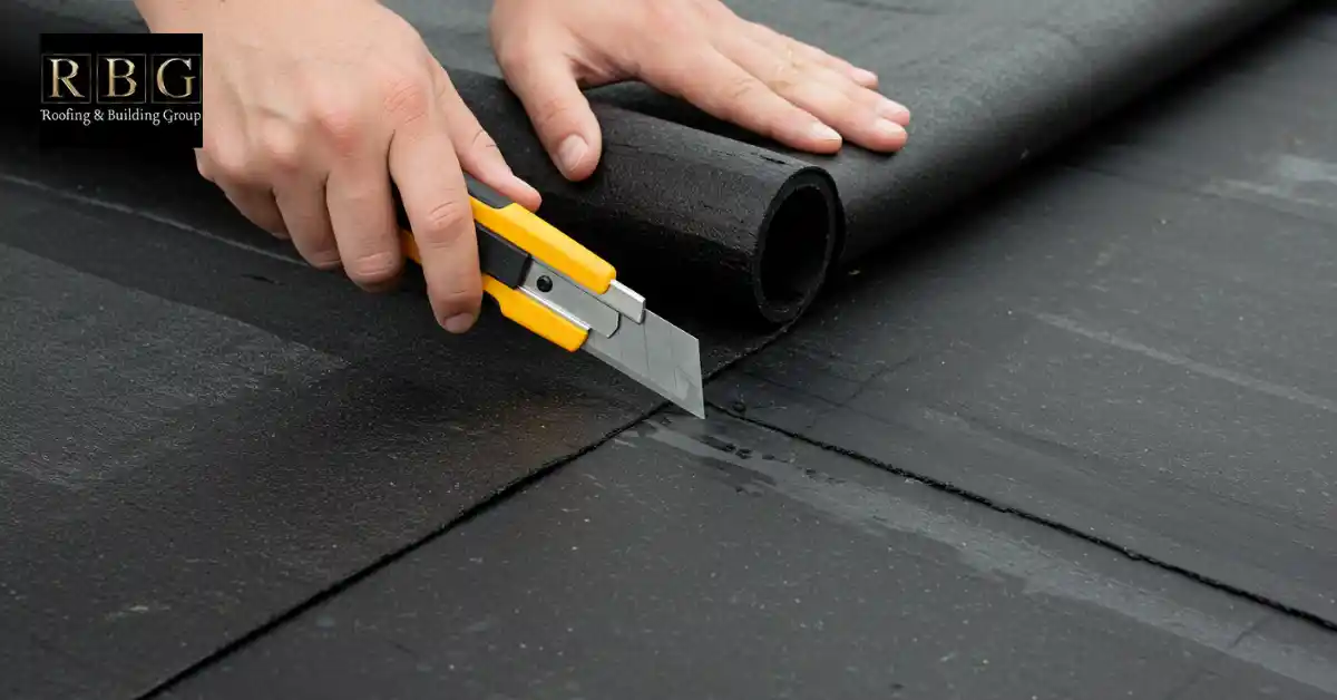 How to Install EPDM Roofing 5 Trimming the Edges of rubber sheet
