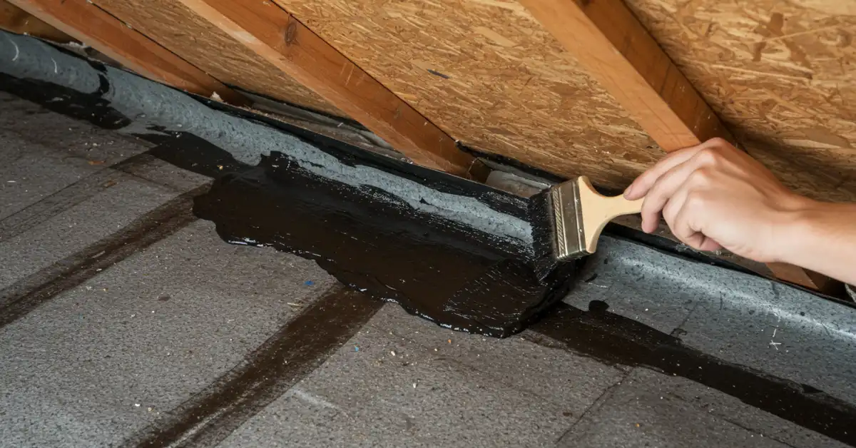 How to Repair Roof Felt from Inside Your Loft: A Practical Homeowner’s Guide 4 Applying roofing adhesive or bitumen evenly to the damaged roof felt