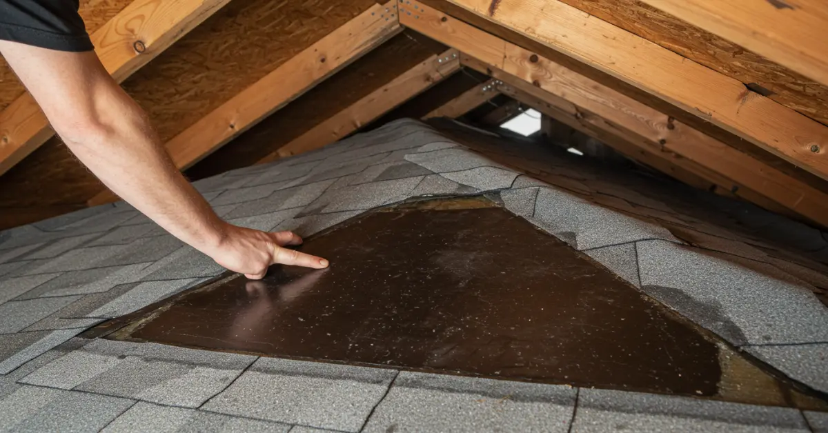 How to Repair Roof Felt from Inside Your Loft: A Practical Homeowner’s Guide 7 Inspecting the roof felt repair after it has dried