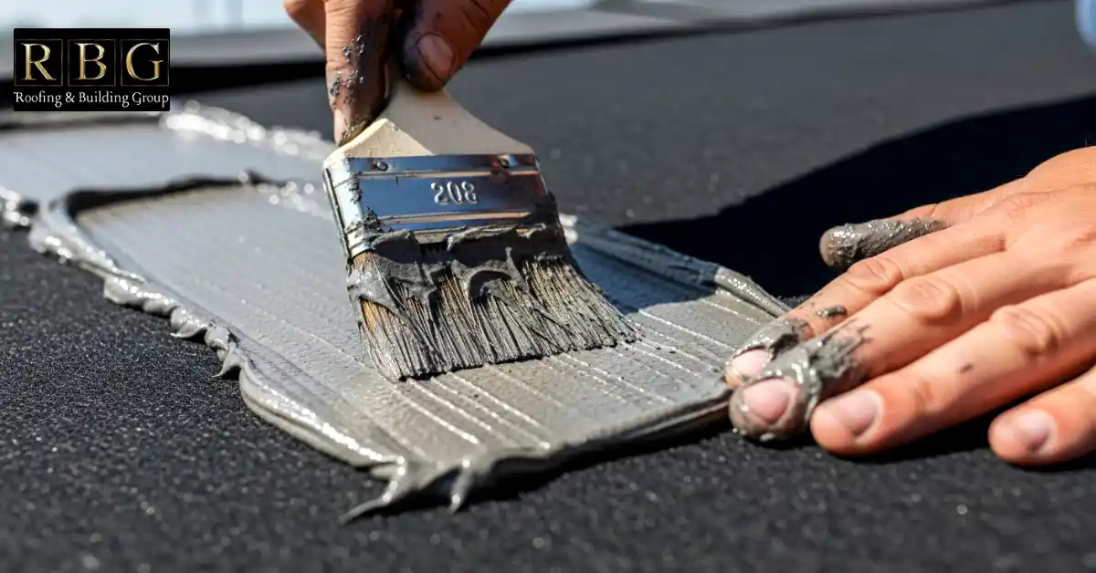 How to felt a flat roof in UK 5 Applying adhesive with a brush
