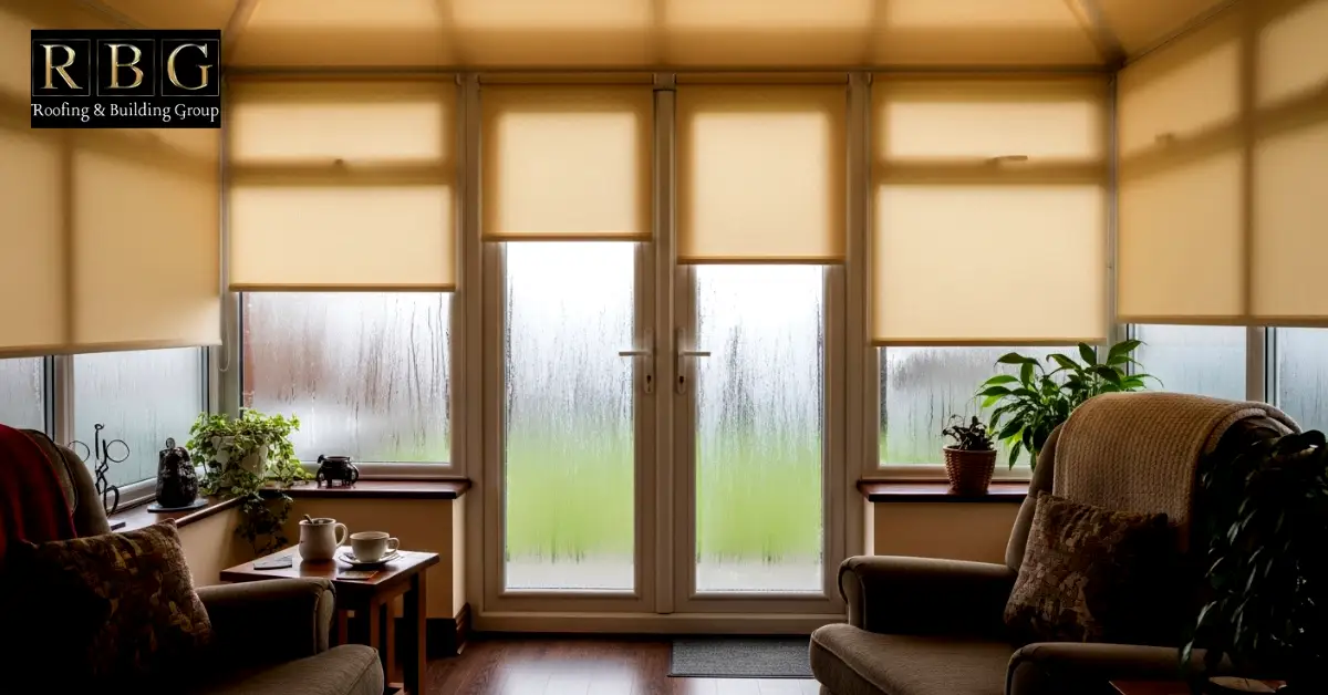 Thermal blinds and curtains helping insulate a conservatory roof