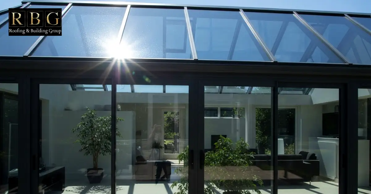 Solar control film applied to conservatory roof glass to reduce heat