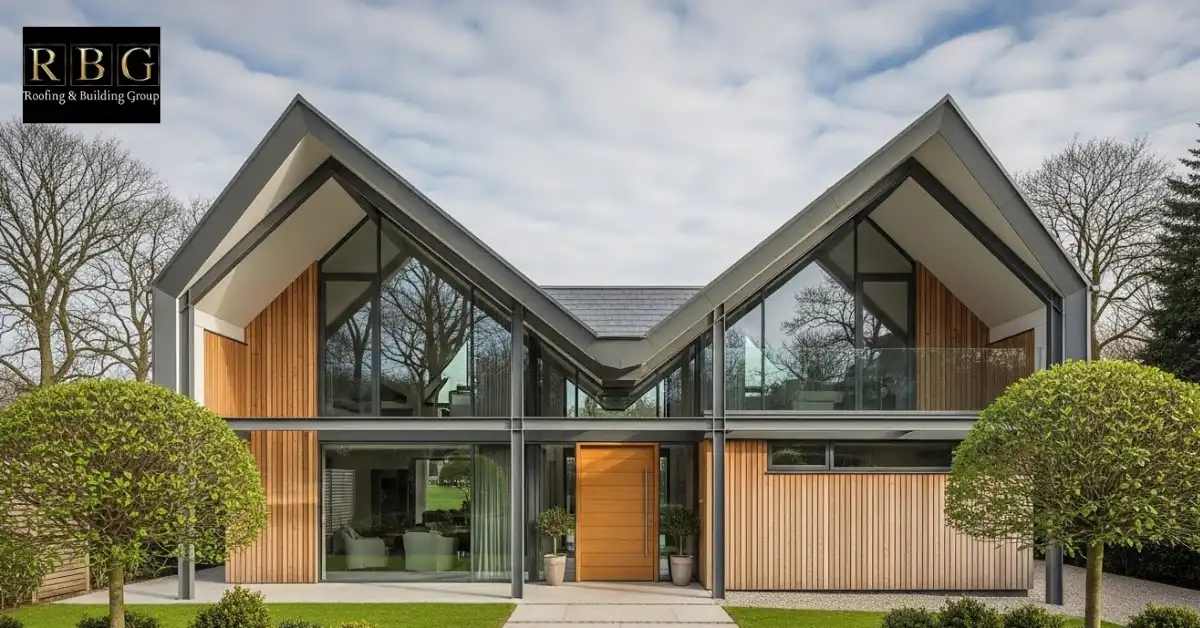 Butterfly roof design showing modern roof shapes used in construction